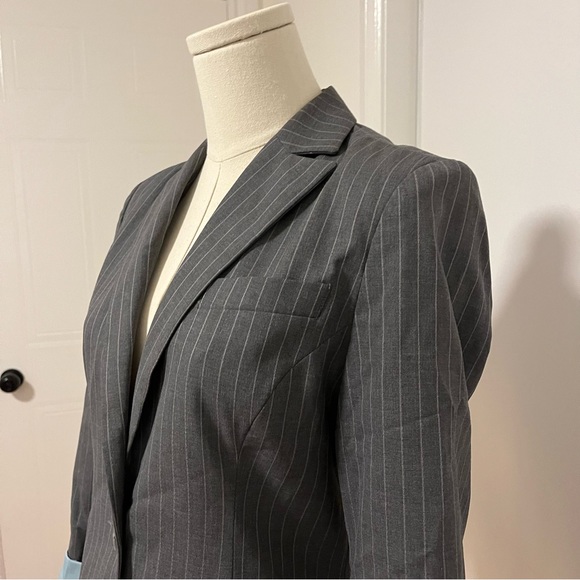 Tristan and Iseut Blazer Size 4 Lined Blue Gray Ladies Women Work Office - Picture 8 of 13